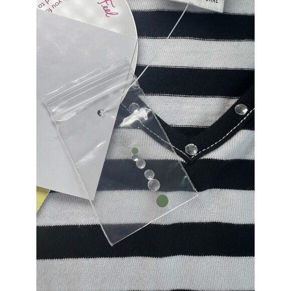 NWT Quaker Factory Embellished Palm Tree V-Neck Tee Short Sleeve Striped size 2X - Picture 9 of 10